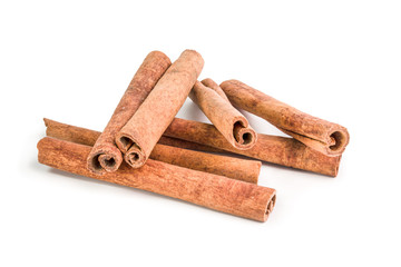 Cinnamon sticks isolated on a white background
