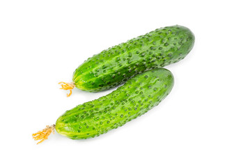 Two isolated cucumbers