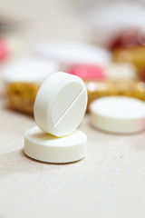 Fototapeta na wymiar macro shots of tablets and capsules