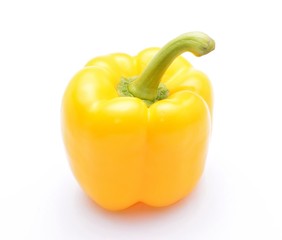 Yellow pepper (capsicum) isolated on white background