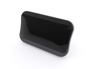 New black shining digital display isolated on white background