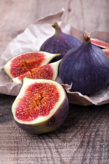 figs on  wooden board