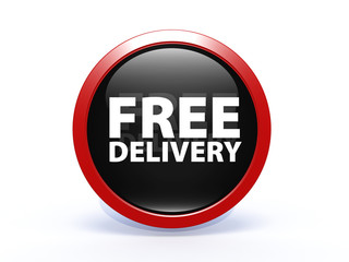 Free delivery circular icon on white background
