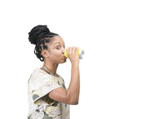 girl drinking soda