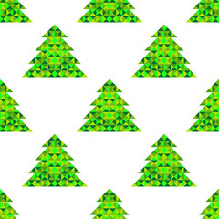 Vector Christmas pattern with geometric trees