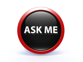 ask me circular icon on white background