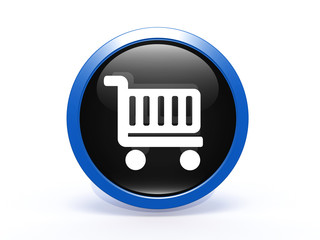 shopping cart circular icon on white background