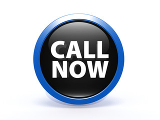 call now circular icon on white background