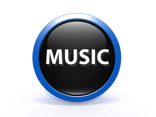 music circular icon on white background