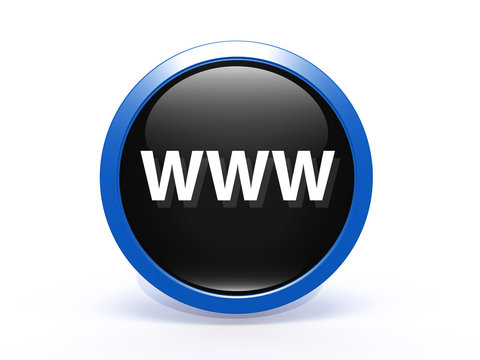 www circular icon on white background