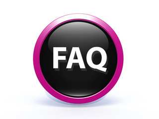faq circular icon on white background