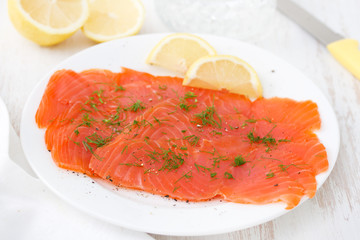 smoked fish with lemon