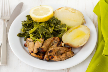 fish eggs with boiled potato