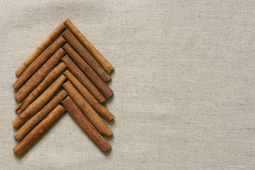 Christmas tree made of cinnamon sticks