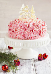 Peppermint ice-cream cake