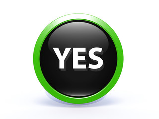 yes circular icon on white background