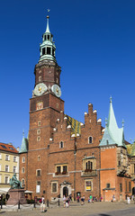 Obraz premium Town hall in the market square in Wroclaw