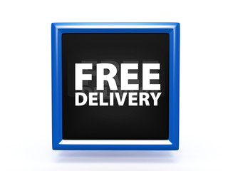 Free delivery square icon on white background
