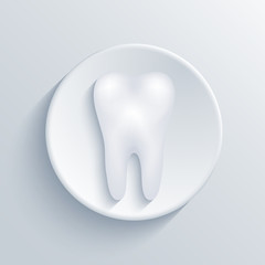 Vector modern tooth light circle icon.