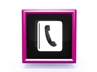 phonebook square icon on white background