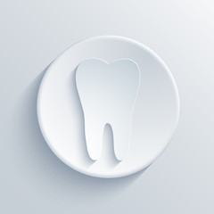 Vector modern tooth light circle icon.