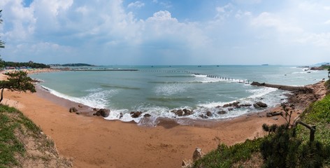 Fototapeta na wymiar Beach of Badaguan in Tsingtao
