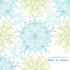 Vector abstract plants mandalas frame corner pattern background