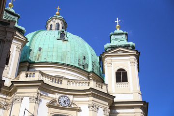 Fototapeta na wymiar The Peterskirche (St. Peters Church) in Vienna, Austria.