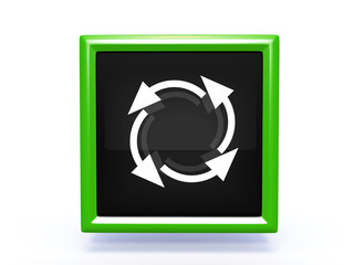 recycle square icon on white background