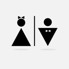 Male and female  icon denoting toilet and restroom