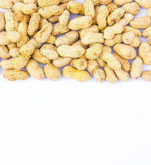 Peanuts on white background