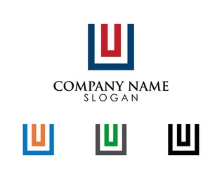 Fototapeta premium U letter square logo icon template