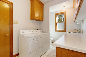 Laundry room in american house