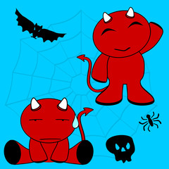 devil halloween cartoon child set2