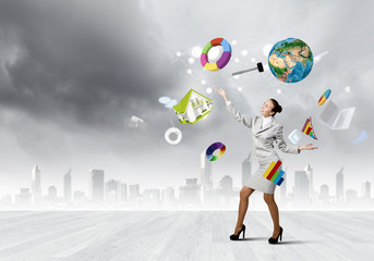 Woman juggler