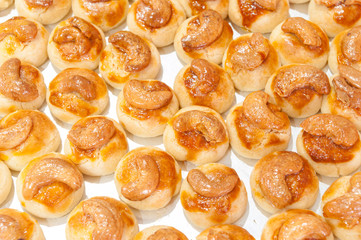 Cashew nut cookie before baking,close up Cashew nut cookie