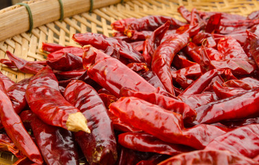 dried spicy on webbed bamboo