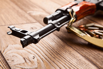 Kalashnikov assault rifles with ammunition