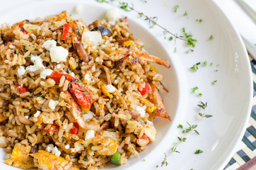 Fried Rice with Vegetables and Chicken