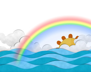 rainbow at Sea