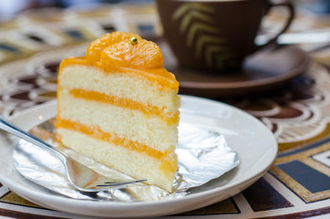 orange cake on a table