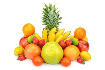 Naklejka na ściany i meble fruit set isolated on a white background