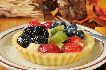 Fruit and berry dessert tart