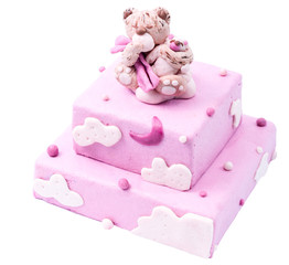 Handmade pink multistory cake