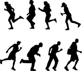Vector silhouettes of different people.