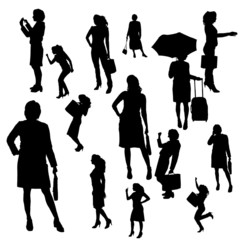 Vector silhouette of businesswoman.