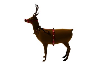 Digital santas reindeer with bells