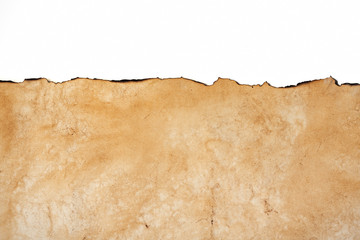 old texture of the paper with burnt edges