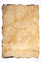 old texture of the paper with burnt edges