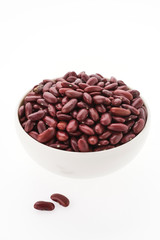 Red beans kidney isolated on white background